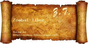 Zombai Tibor névjegykártya